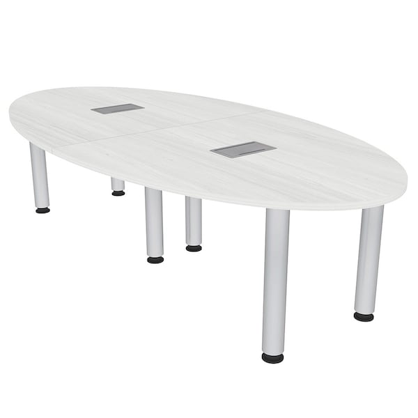 45 in W, 96 in L, 29 in H, Engineered Wood Top, White